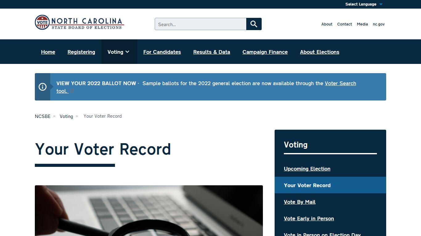 Your Voter Record | NCSBE